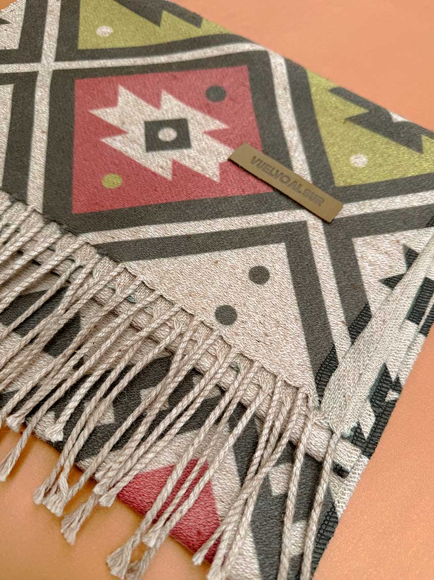 Bufanda con Alpaca Textil Mapuche Colores
