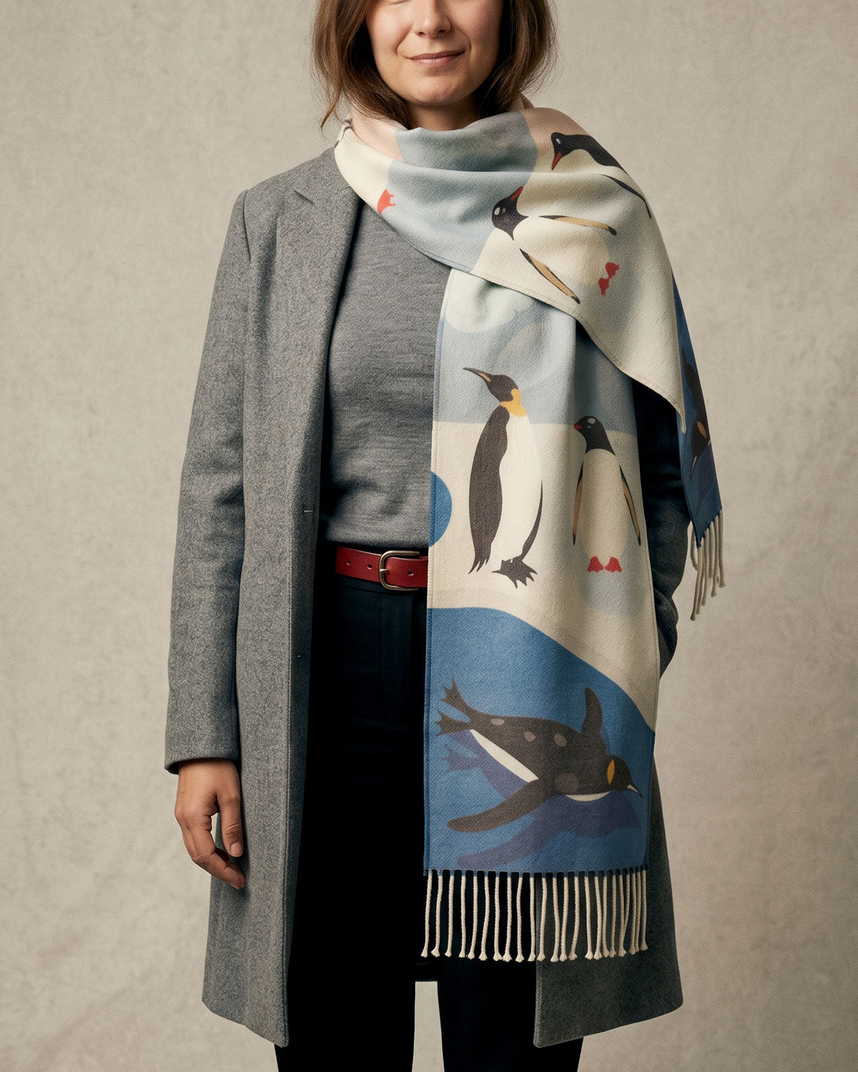 Scarf with Alpaca Penguins of Chile