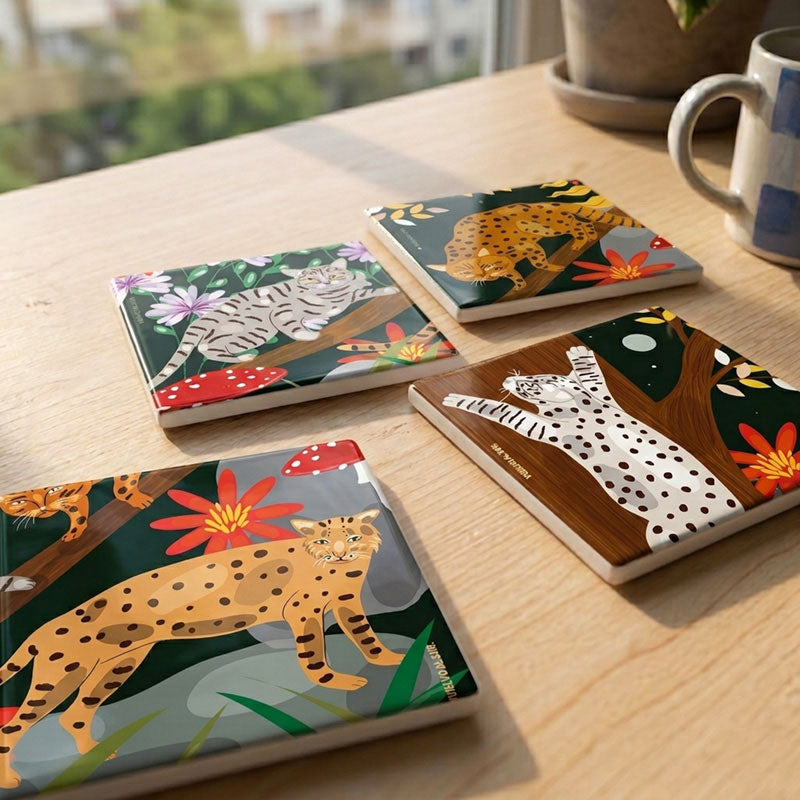 Small Feline Coaster Set