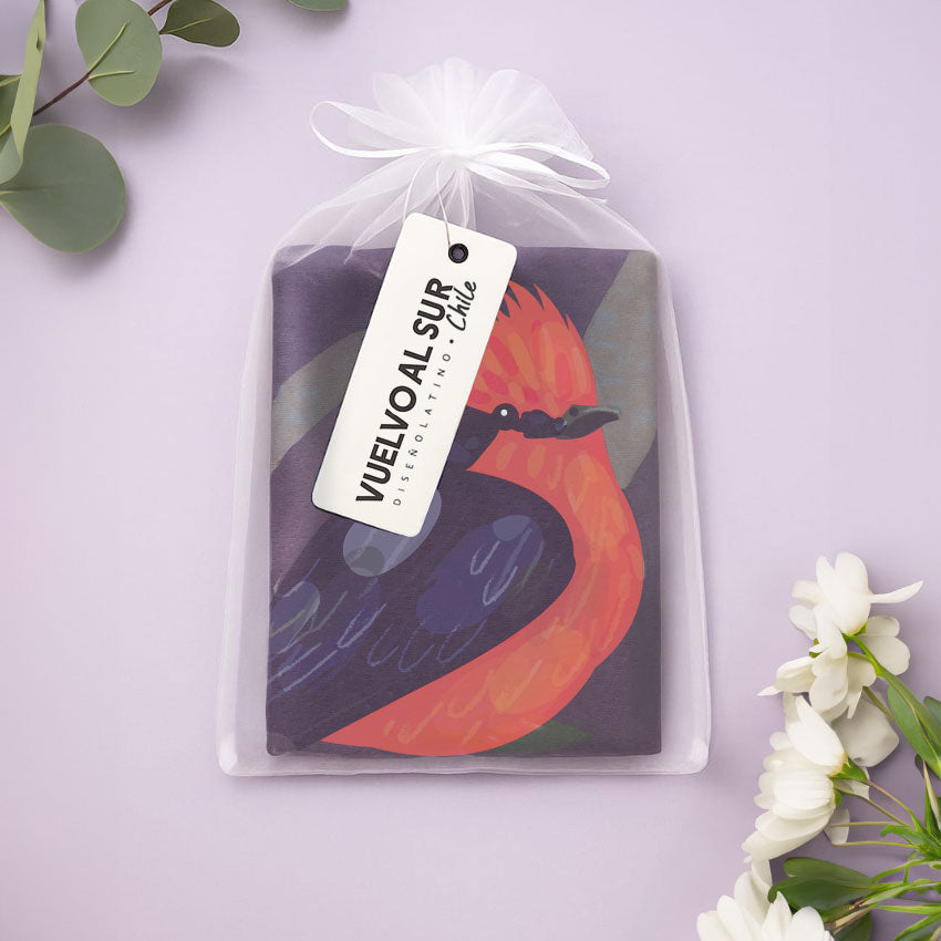 Small Birds at Sunset Scarf Black 80