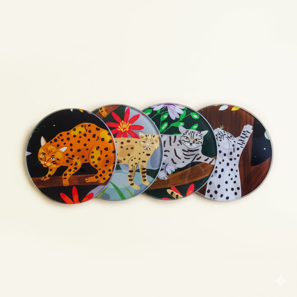 Small Feline Coaster Set