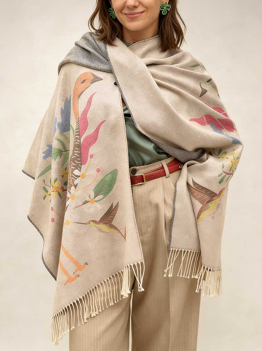 Ruana con Alpaca Caiquenes del Sur