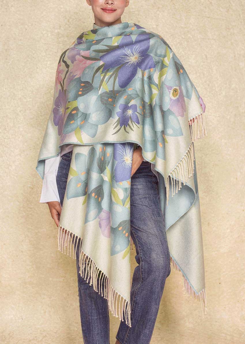 Ruana con Alpaca Flores de Chile