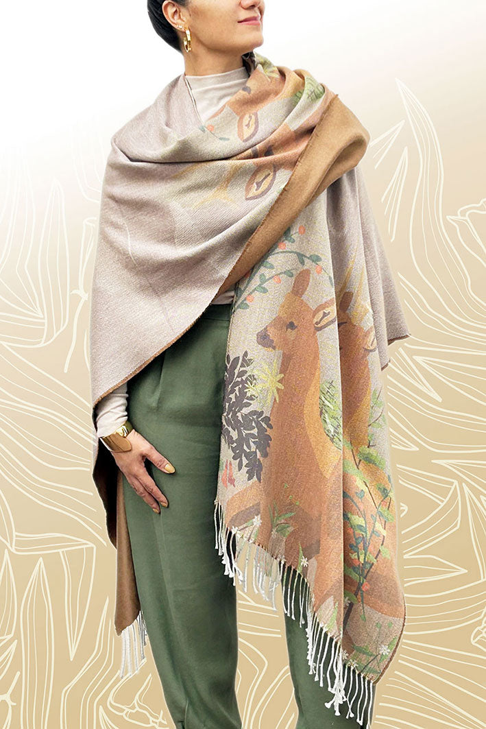 Ruana con Alpaca Reversible Portento de Huemules