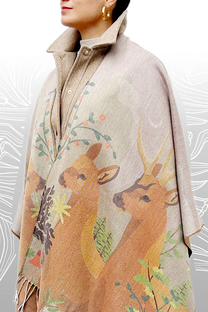 Ruana con Alpaca Reversible Portento de Huemules