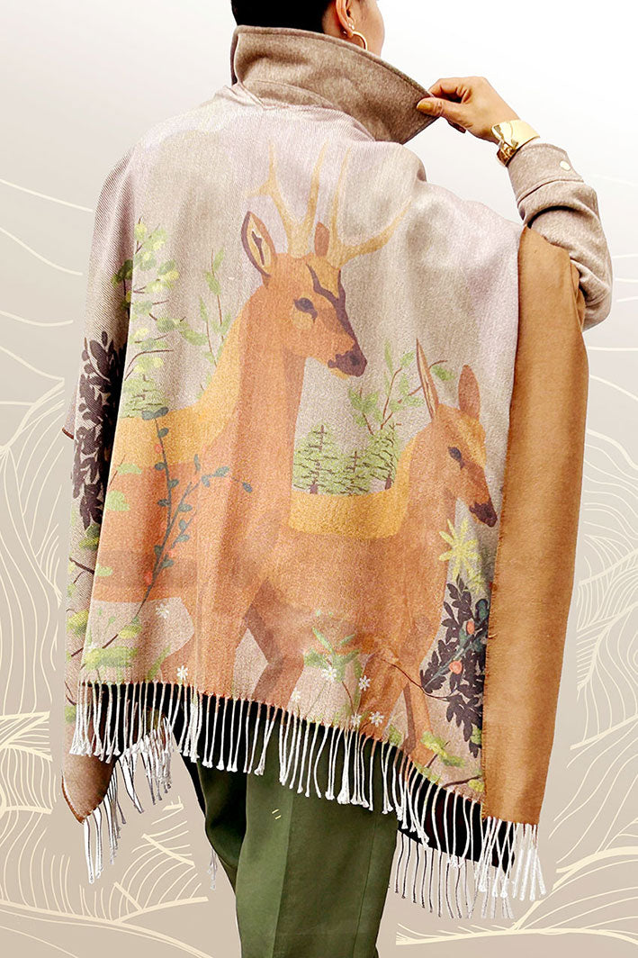 Ruana con Alpaca Reversible Portento de Huemules