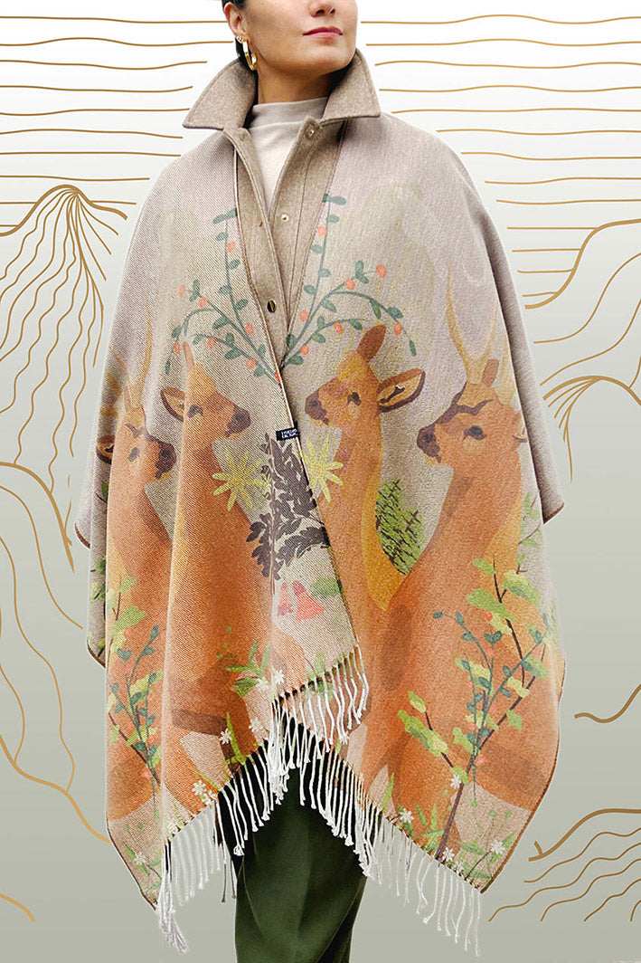 Ruana con Alpaca Reversible Portento de Huemules