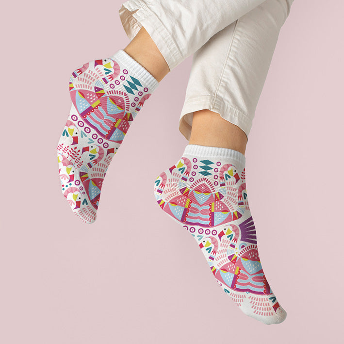 Geometric Flamenco Short Socks
