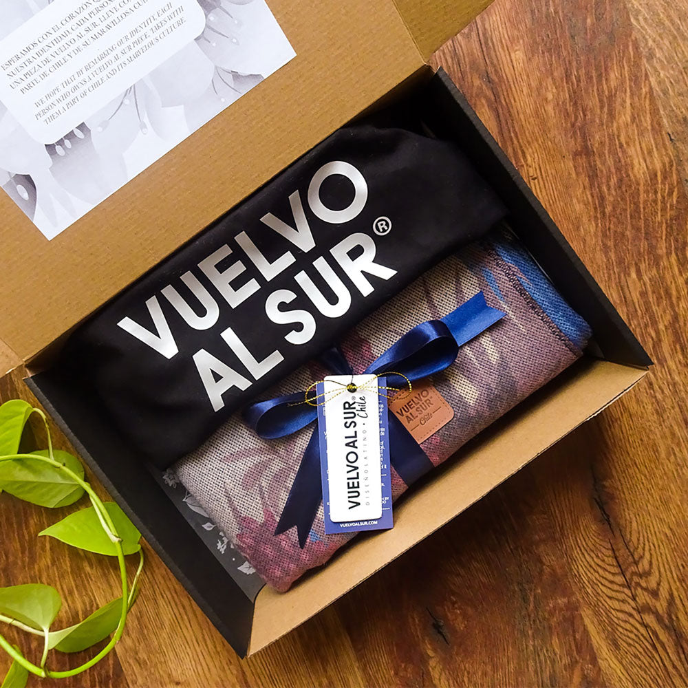 Ruana con Alpaca Pudúes en la Noche