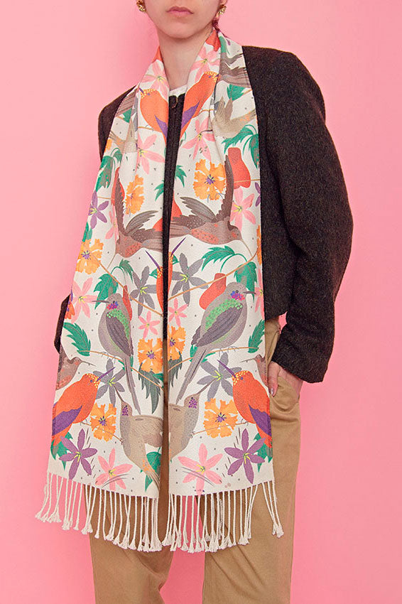Scarf with Alpaca Picaflores from Chile