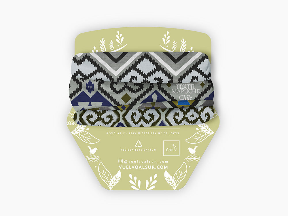 Bandana Textil Mapuche Azul