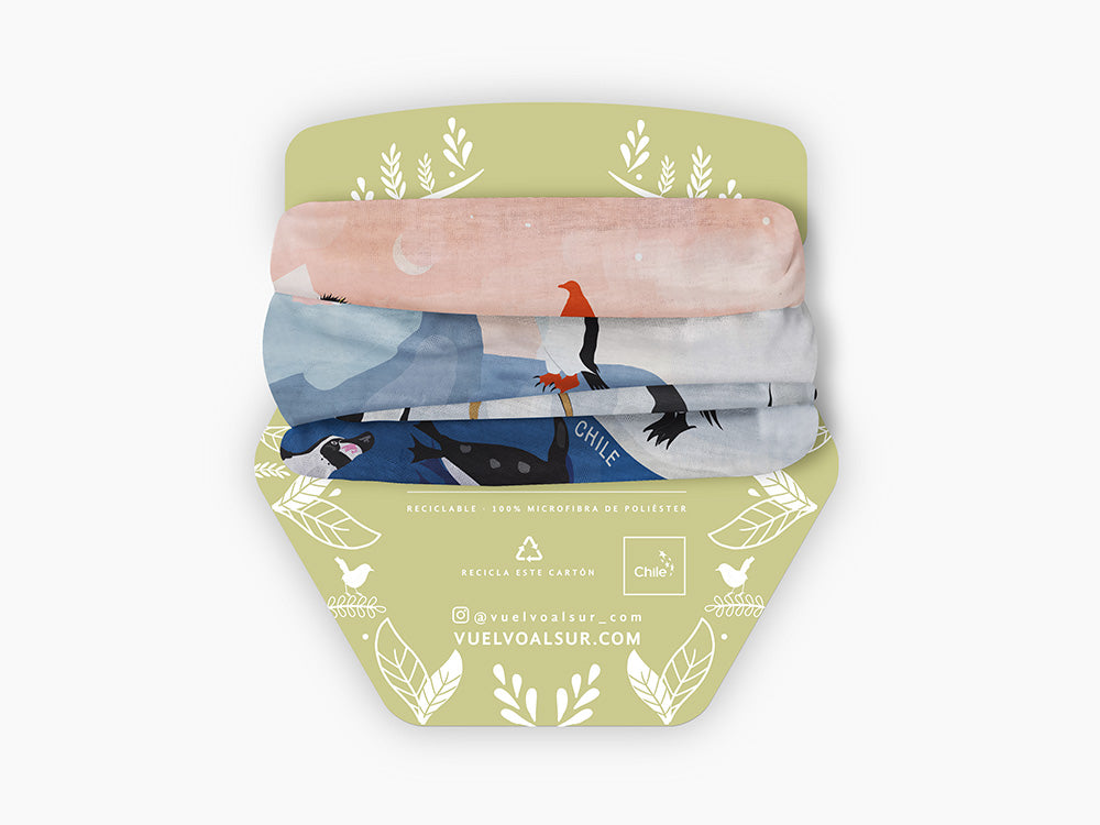 Bandana Pingüinos y Atardecer