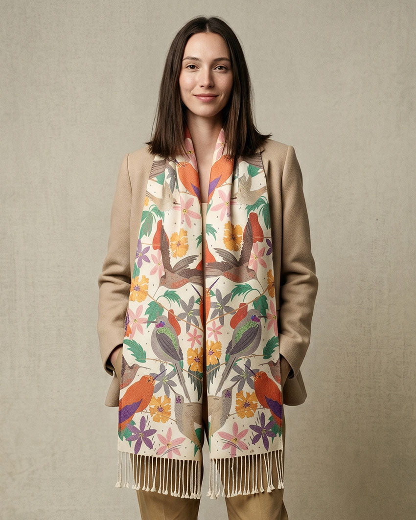 Scarf with Alpaca Picaflores from Chile