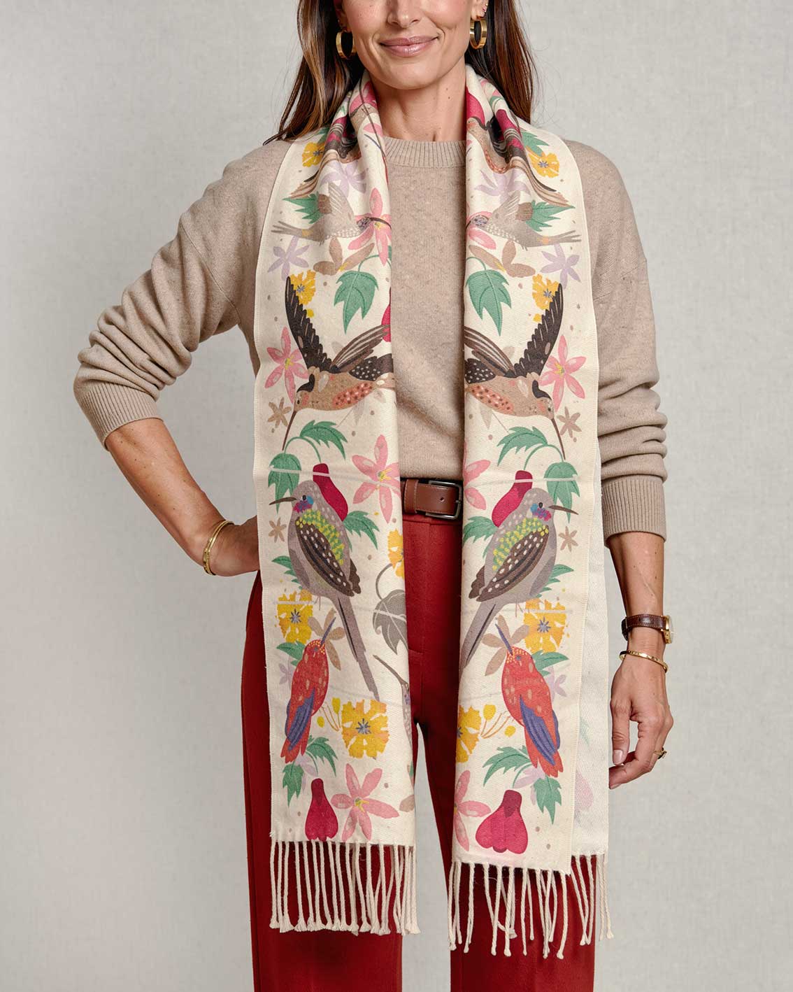 Scarf with Alpaca Picaflores from Chile