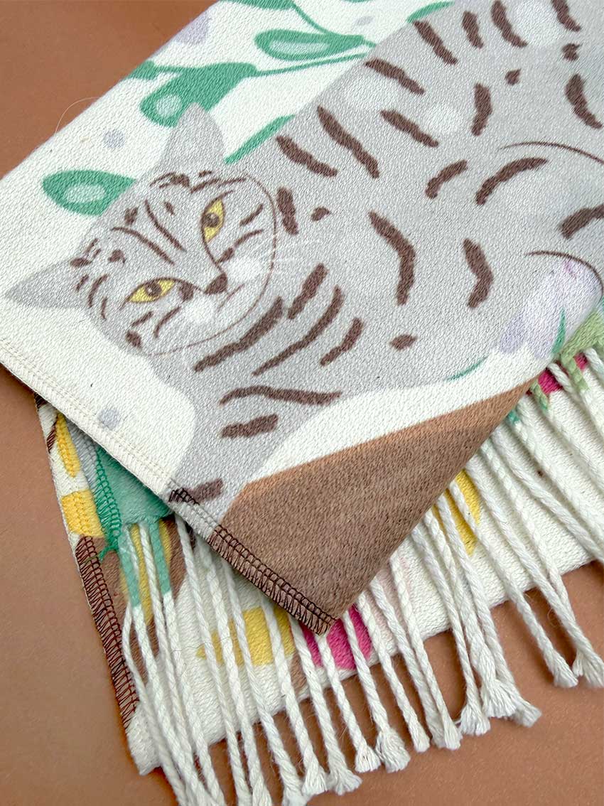 Scarf with Alpaca Felines from Chile