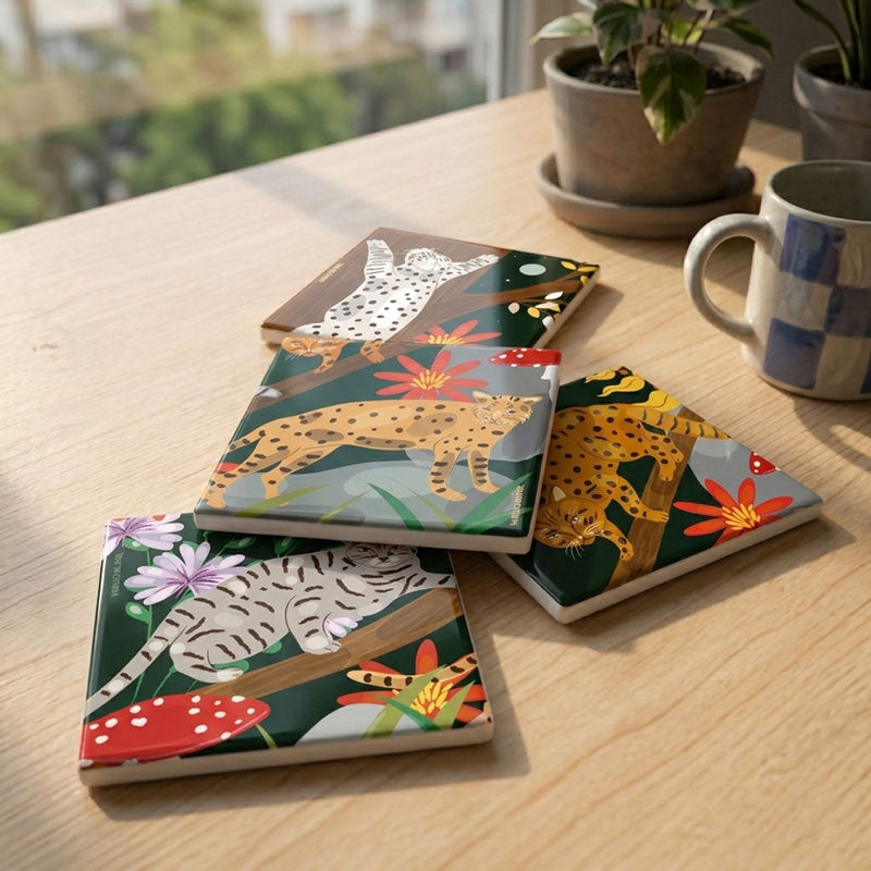 Small Feline Coaster Set