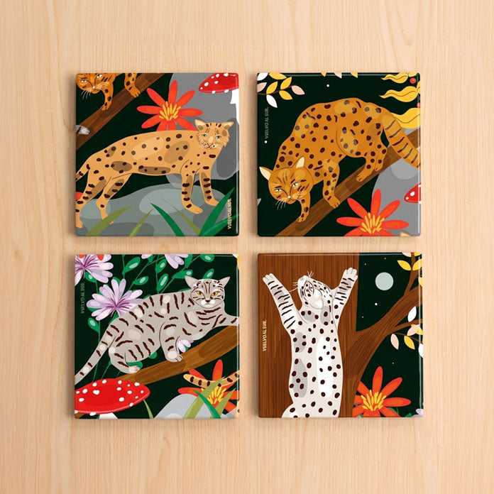 Small Feline Coaster Set
