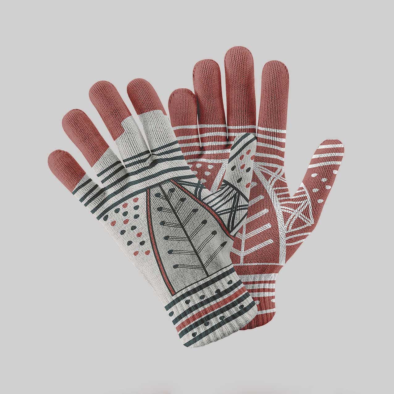 Guantes Diaguita Rojo - Doble Diseño