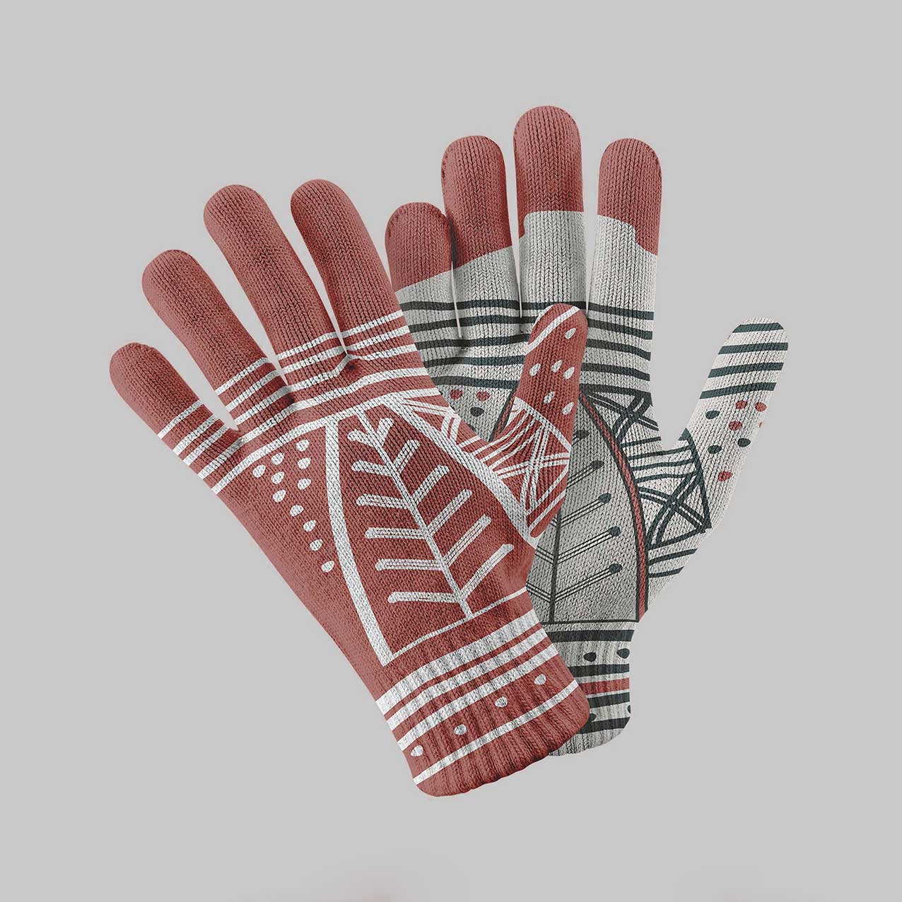 Guantes Diaguita Rojo - Doble Diseño