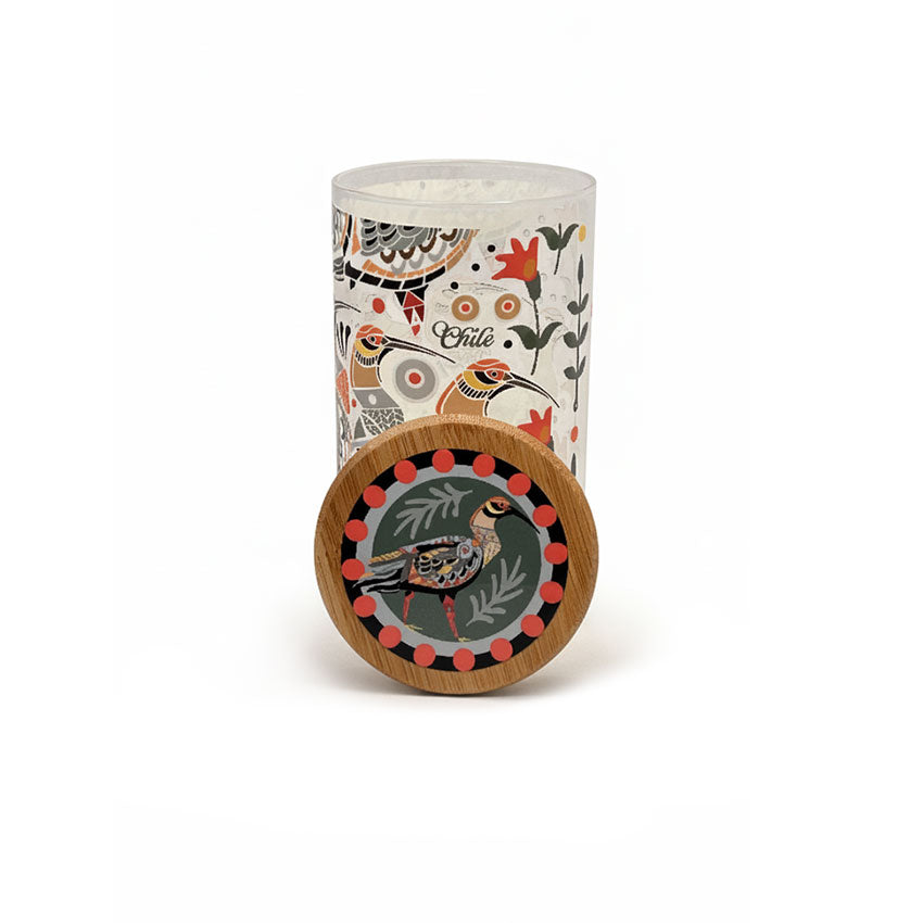 Frasco de Vidrio Decorativo Bandurrias