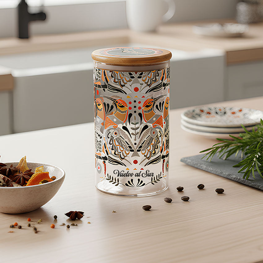 Frasco de Vidrio Decorativo Bandurrias