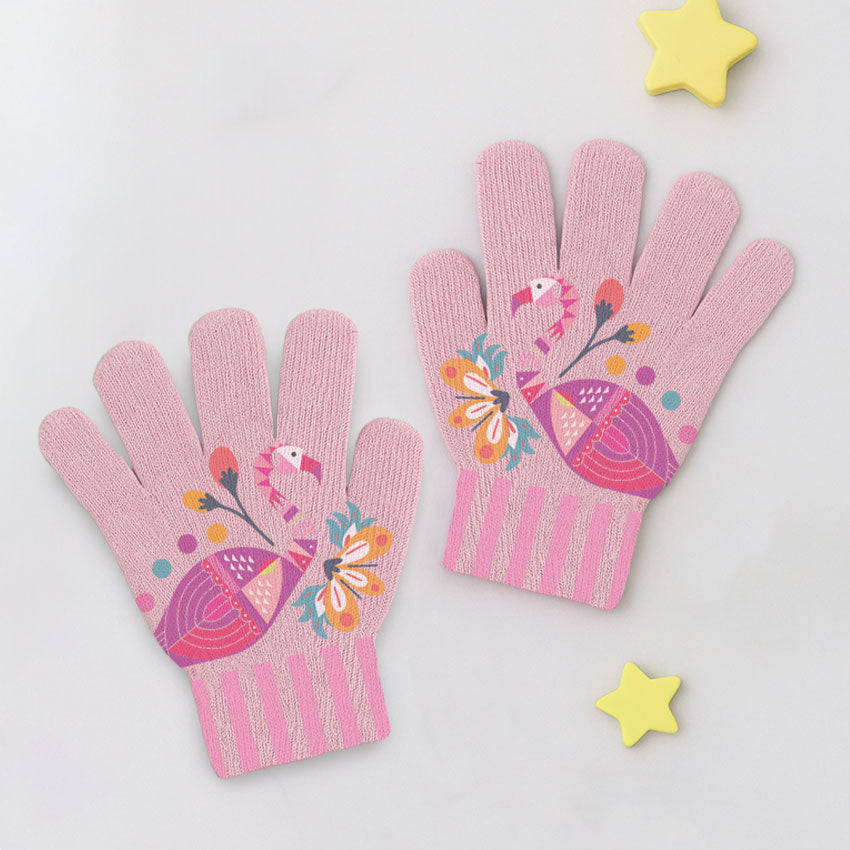 Chilean Flamenco Childhood Print Gloves