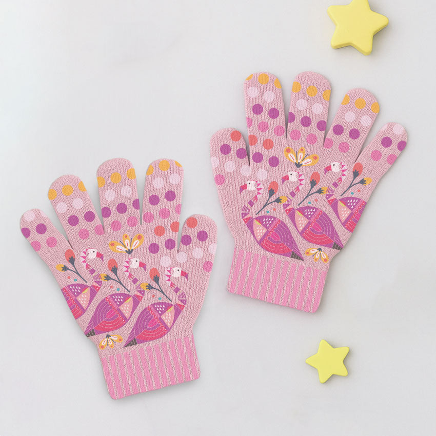 Chilean Flamenco Childhood Print Gloves