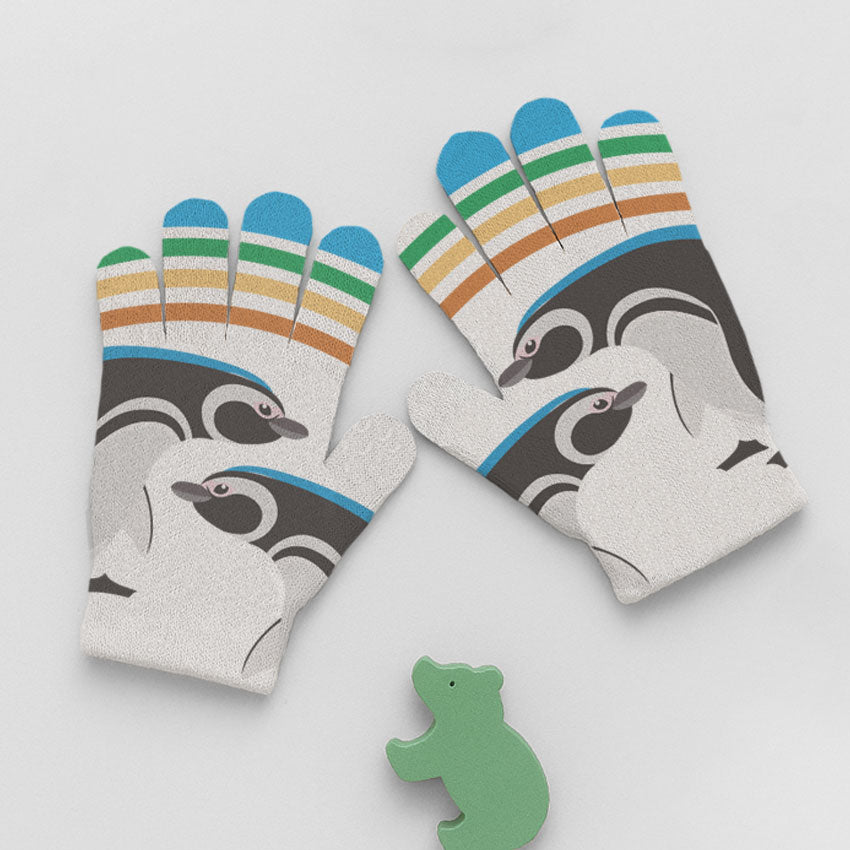 Patagonian Penguin Childhood Print Gloves