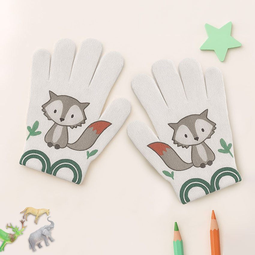 Foxes Childhood Print Gloves