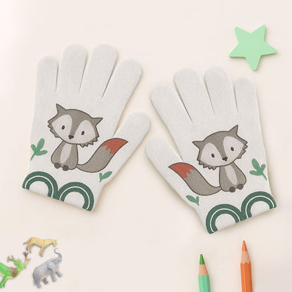 Foxes Childhood Print Gloves