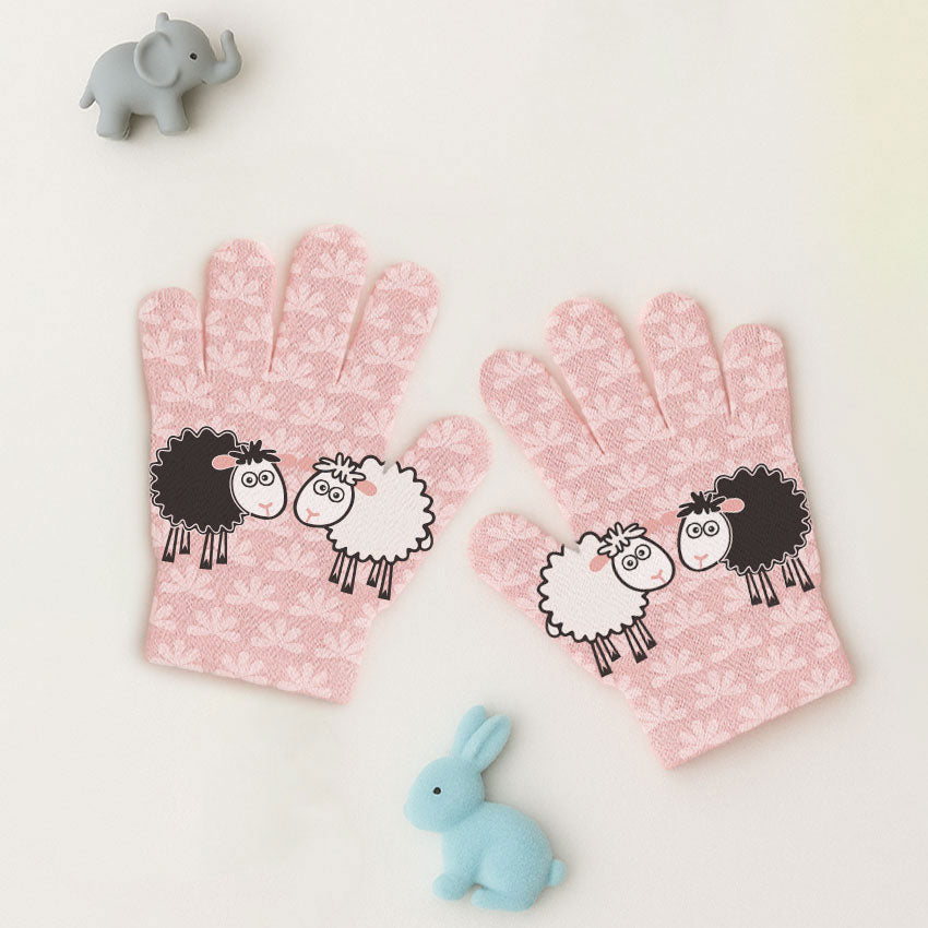 Guantes Print Infancia Ovejitas Rosa