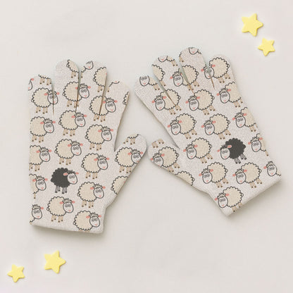 Green Sheep Childhood Print Gloves