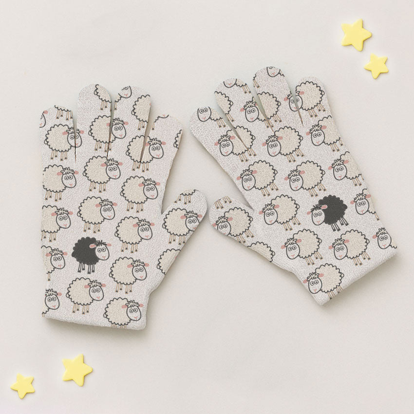 Guantes Print Infancia Ovejitas Verde