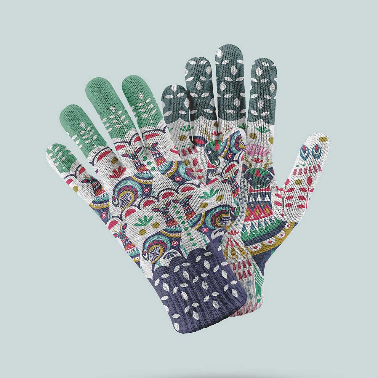 Guantes Huemul Azul- Doble Diseño