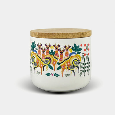 Huemul White Ceramic Jar S