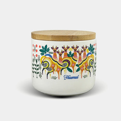 Huemul White Ceramic Jar S