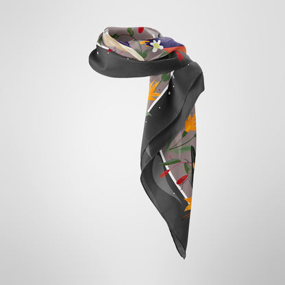 Small Birds at Sunset Scarf Gray 60