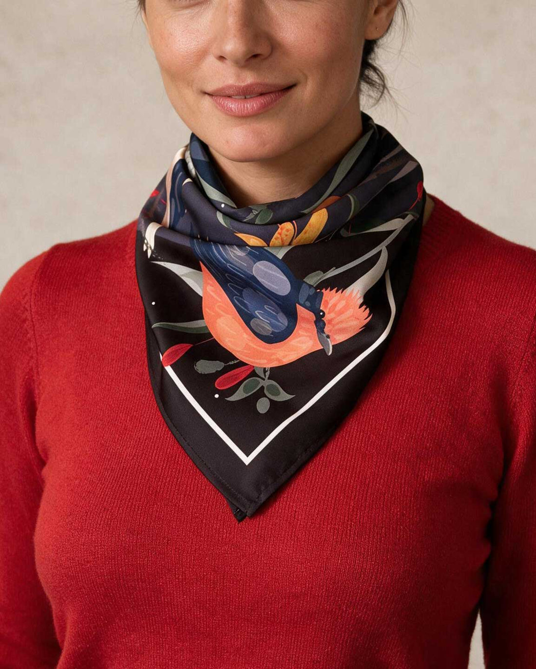 Small Birds at Sunset Scarf Gray 60