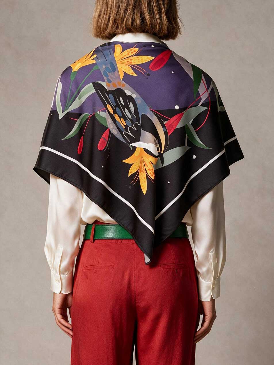 Maxi Scarf Little Birds at Sunset 