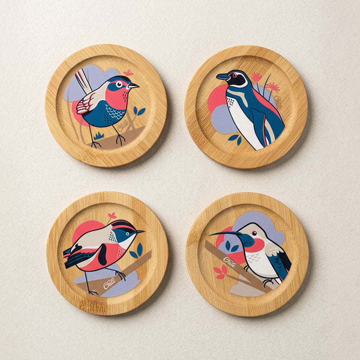 Posavasos Aves de Chile al Sur del Mundo x4 | Vuelvo al Sur