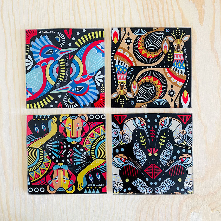 Geometric Fauna Coaster Set