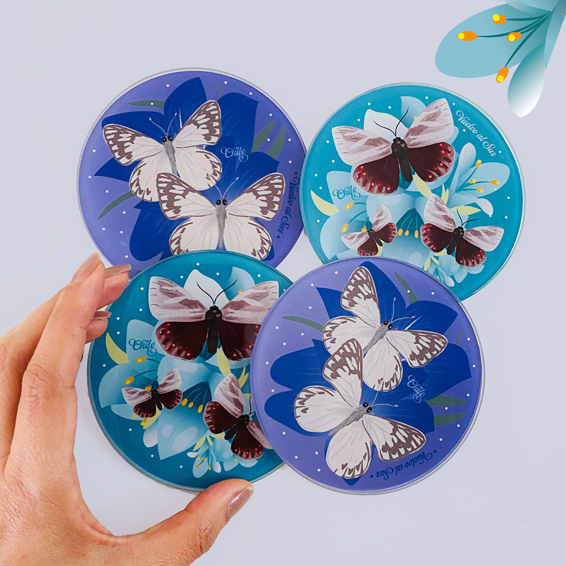 Cold Chilean Butterflies COASTER SET