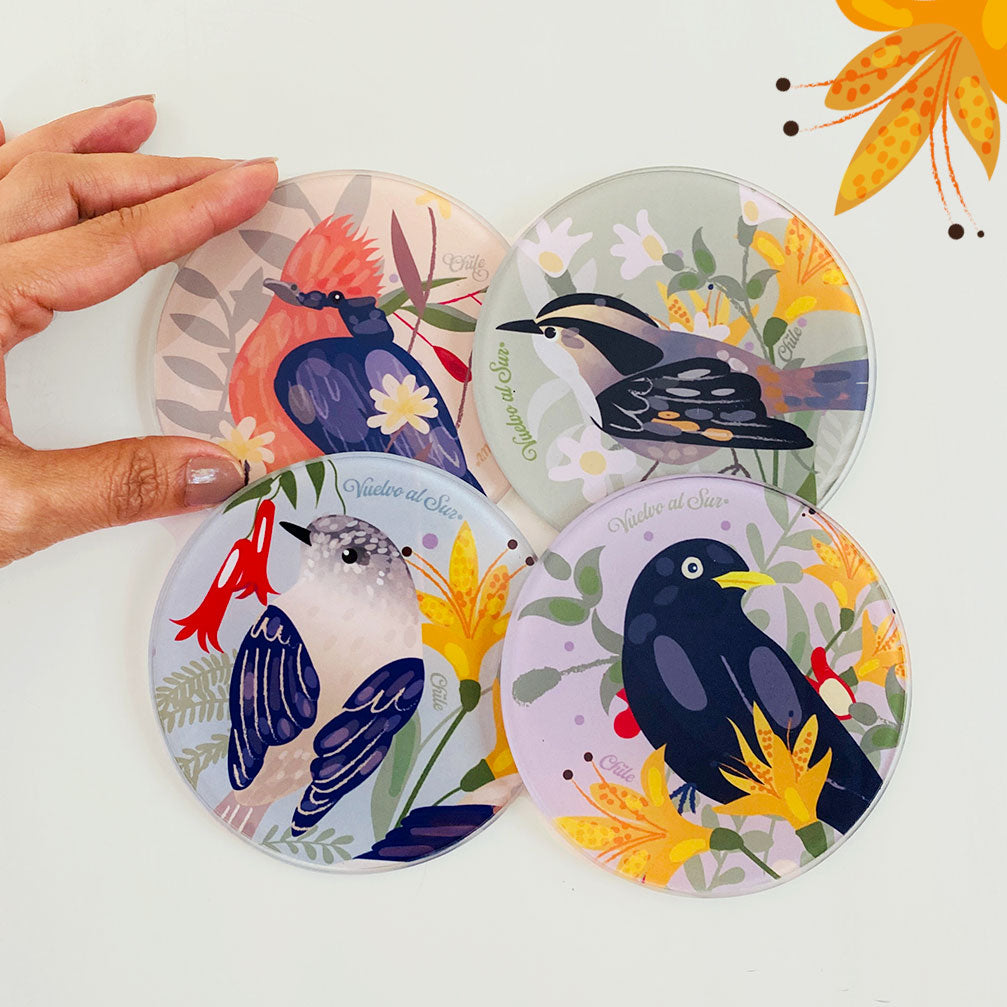 COASTER SET Small Birds of Chile