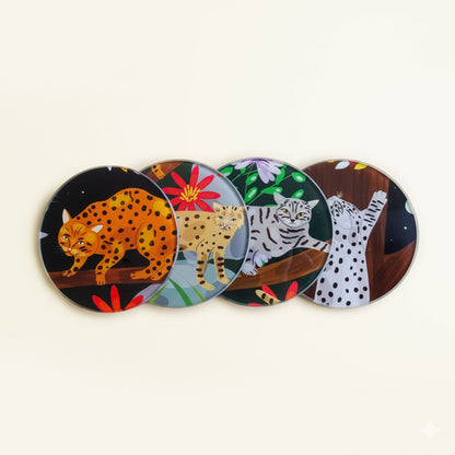 Small Feline Coaster Set