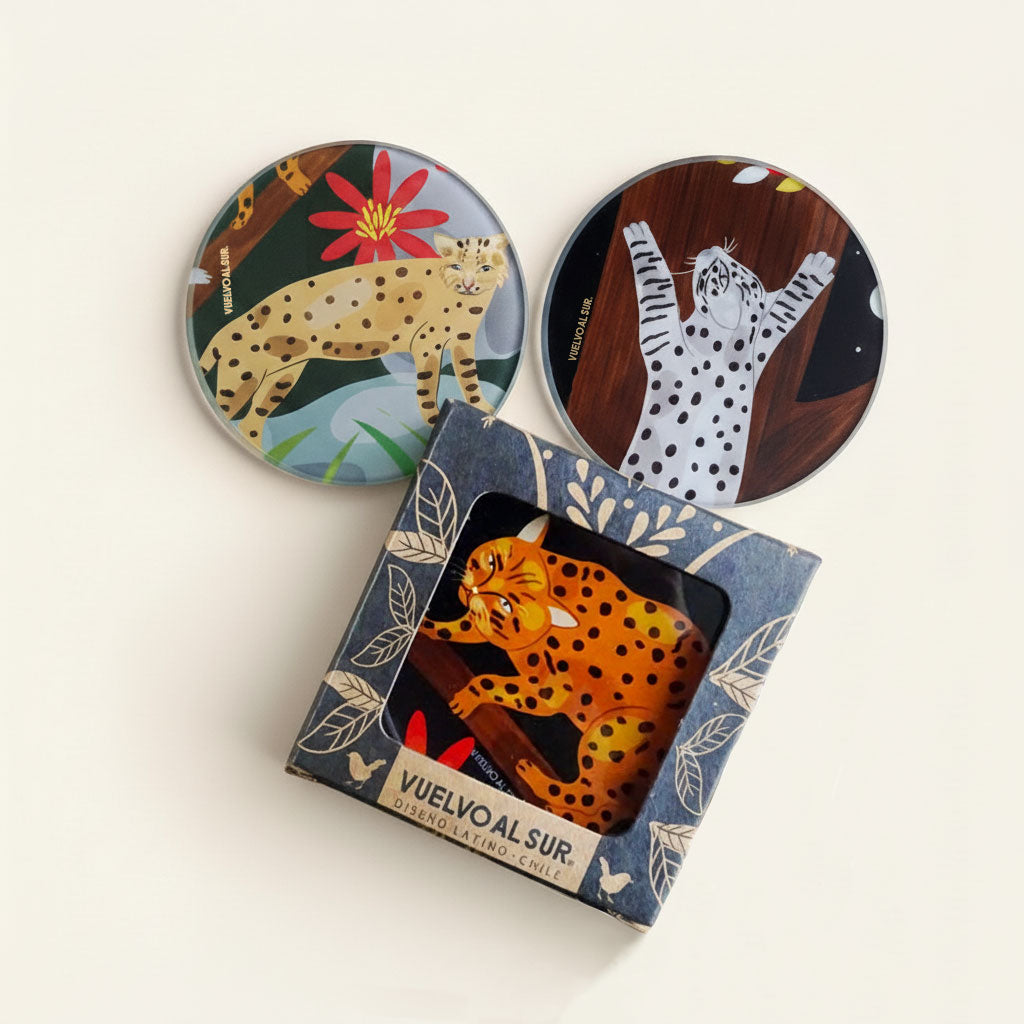 SET POSAVASOS REDONDOS PEQUEÑOS FELINOS
