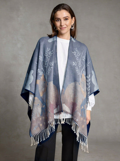 Ruana con Alpaca Pudúes en la Noche