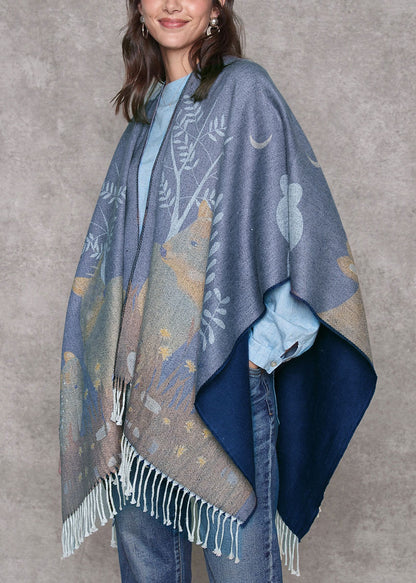 Ruana con Alpaca Pudúes en la Noche