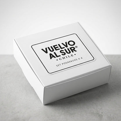 Posavasos Redondos Cerámica Pequeñas Aves de Chile x4 | Vuelvo al Sur