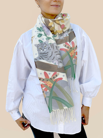 Scarf with Alpaca Felines from Chile