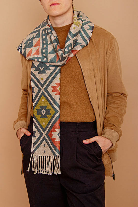 Bufanda con Alpaca Textil Mapuche Colores